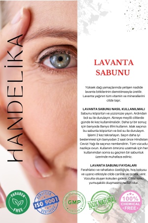 Doğal El Yapımı Lavanta Yüz, Saç ve Vücut Sabunu- 100 gr